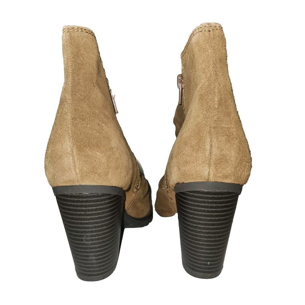 New! White Mountain Taft Suede Zip Up Ankle Boot Brown Size 9 - Picture 3 of 12